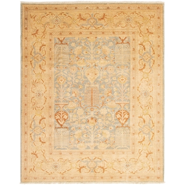 eCarpetGallery Hand-knotted Peshawar Oushak Grey Wool Rug - 8'1 x 10'0