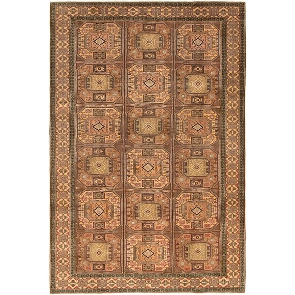 eCarpetGallery Hand-knotted Keisari Vintage Ivory, Tan Wool Rug - 6'6 x 9'7
