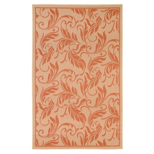 Breeze Indoor/Outdoor Rugs Flatweave Contemporary Patio, Pool, Camp and Picnic Carpets FW 558 Beige/Terra 5' x 8' - 5' x 8'