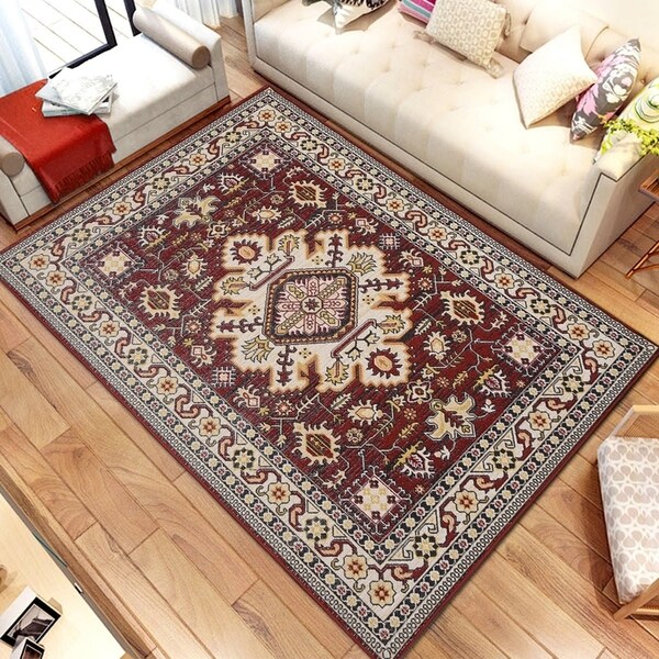 Shop Persian Style Traditional Oriental Medallion Area Rug KLM 250 Brown 8' x 10' 8' x 10