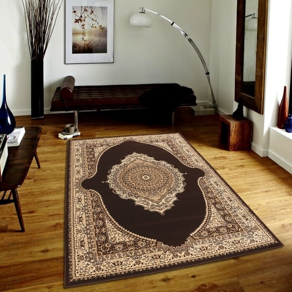 Persian Style Traditional Oriental Medallion Area Rug Empire 550 Beige 8' x 10' - 8' x 10'