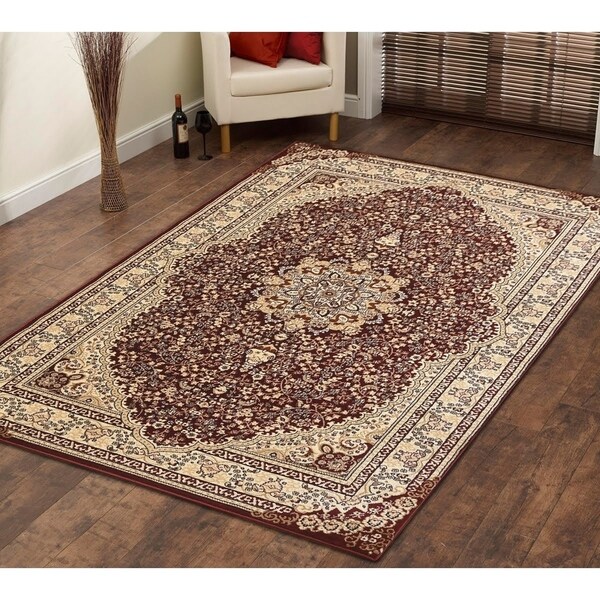 Persian Style Traditional Oriental Medallion Area Rug Empire 800 Beige 5' x 7' - 5' x 7'