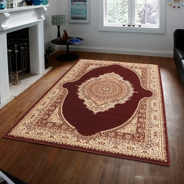 Persian Style Traditional Oriental Medallion Area Rug Empire 650 Beige 8' x 10' - 8' x 10'