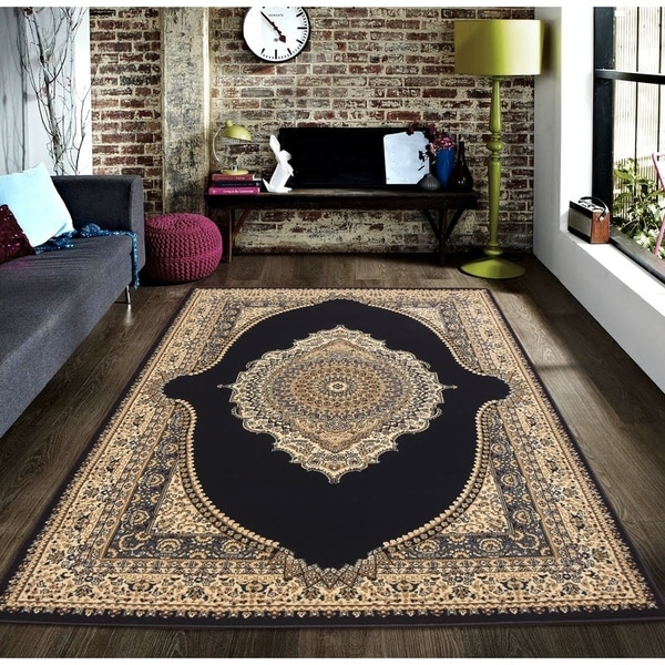 Persian Style Traditional Oriental Medallion Area Rug Empire 600 Beige 8' x 10' - 8' x 10'