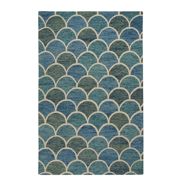 Capel Rugs Genevieve Gorder Arches Blue Hand Tufted Rectangle Area Rug - 3' 6" x 5' 6"