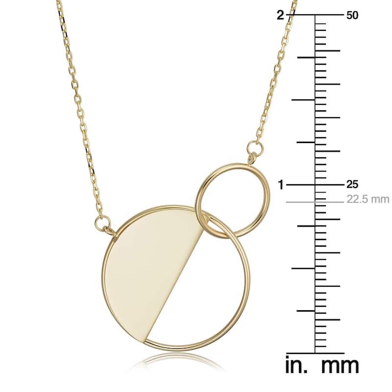 14k Yellow Gold Interlocking Circle Geometric Necklace (17 inches)