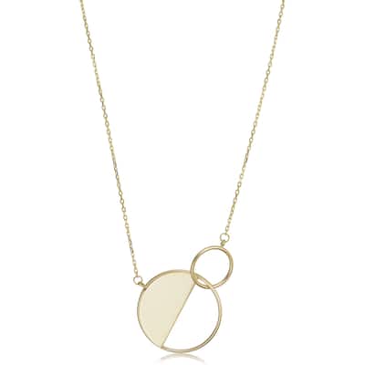 14k Yellow Gold Interlocking Circle Geometric Necklace (17 inches)