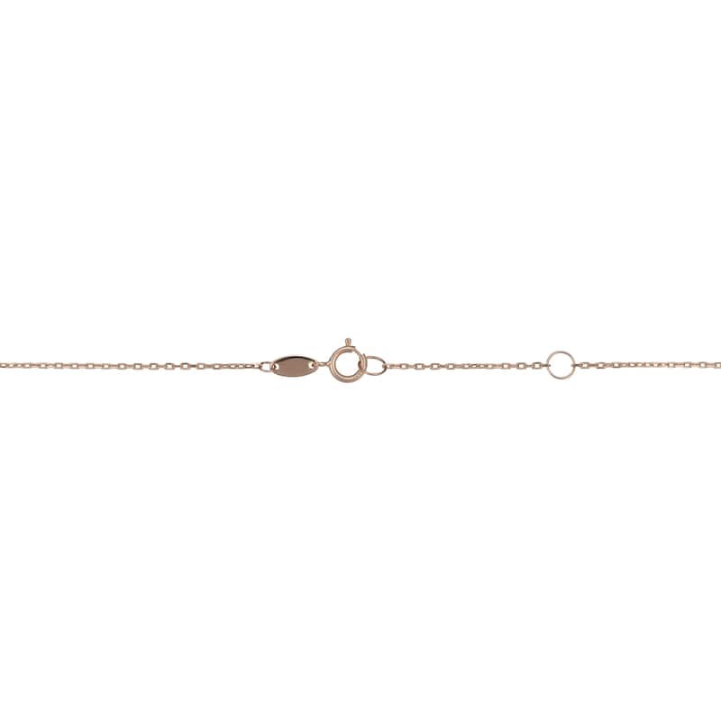 14k Yellow Gold or Rose Gold Cube Station Adjustable Drop Necklace (adjusts to 17 or 18 inches)