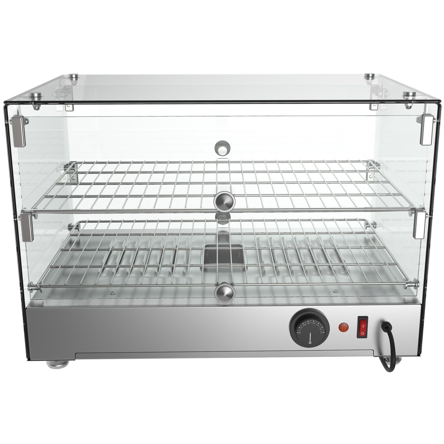 Koolmore 34 Stainless Steel Commercial Countertop Food Warmer Display Case with LED Lighting - 5.6. Cu ft.
