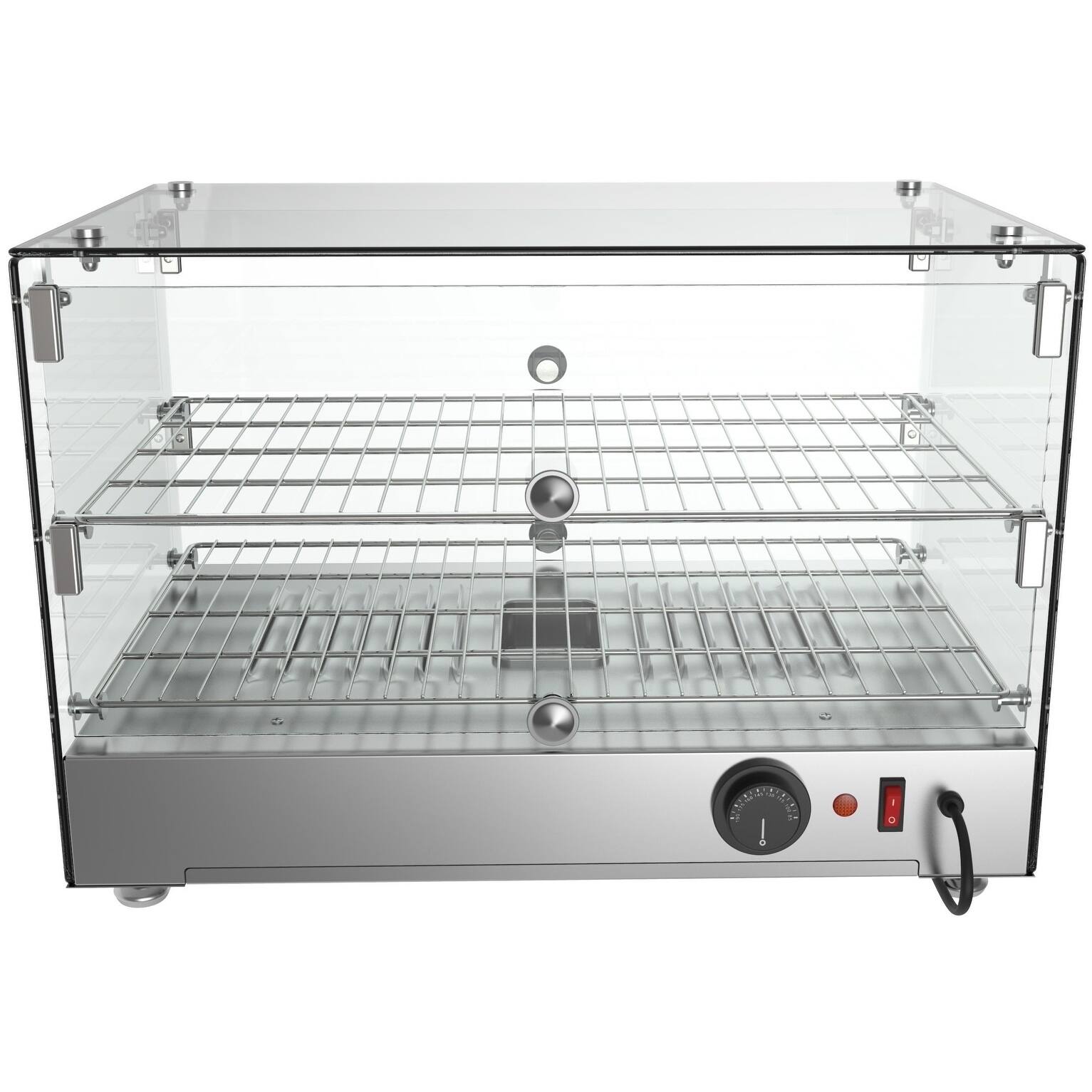 Koolmore 34 Stainless Steel Commercial Countertop Food Warmer Display Case with LED Lighting - 5.6. Cu ft.