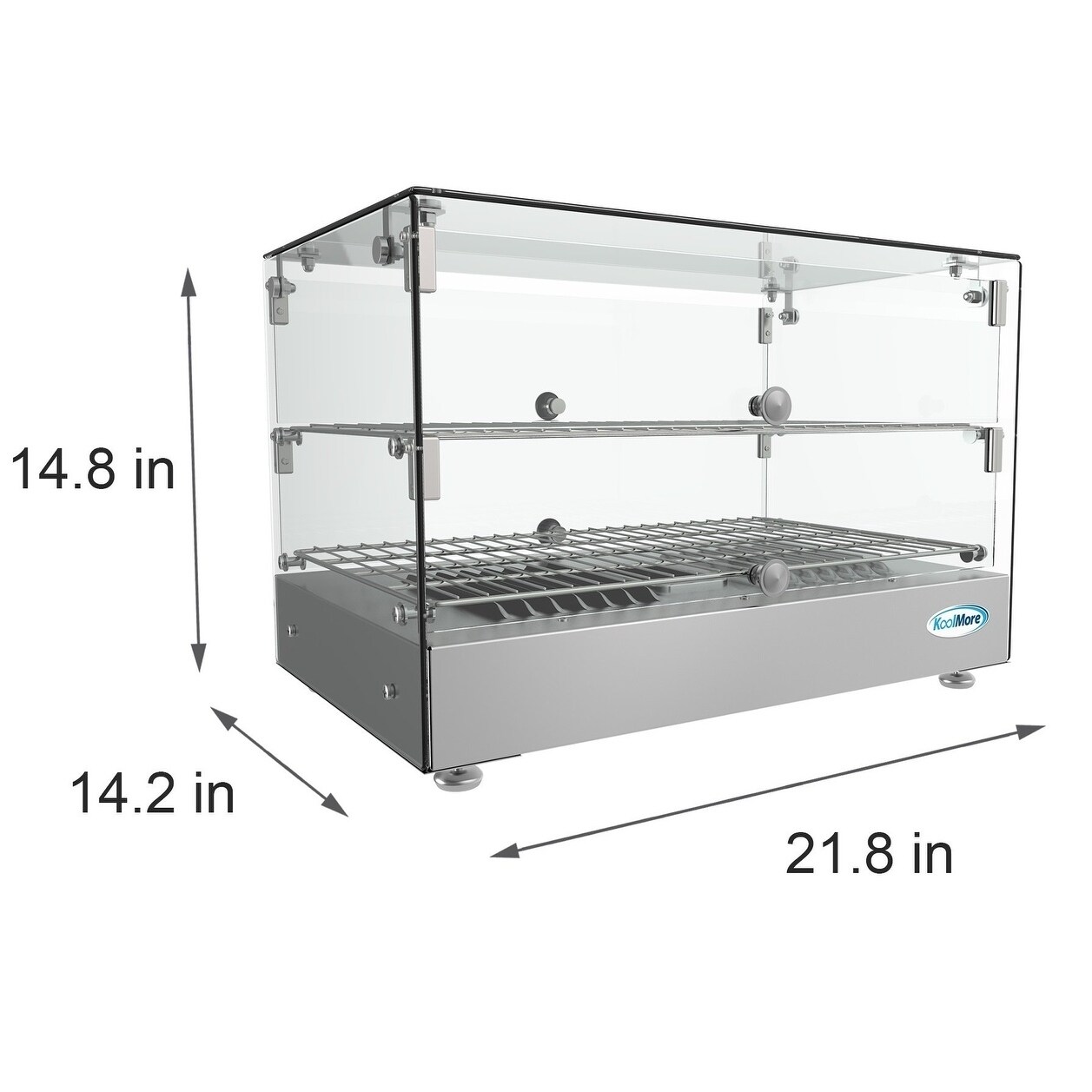 Koolmore 22 Commercial 2 Shelf Countertop Food Warmer Display Case - 1.5. Cu ft. HDC-1.5C