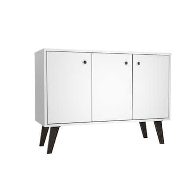 Mid Century- Modern Bromma 35.43" Sideboard 2.0 with 3 Shelves in White