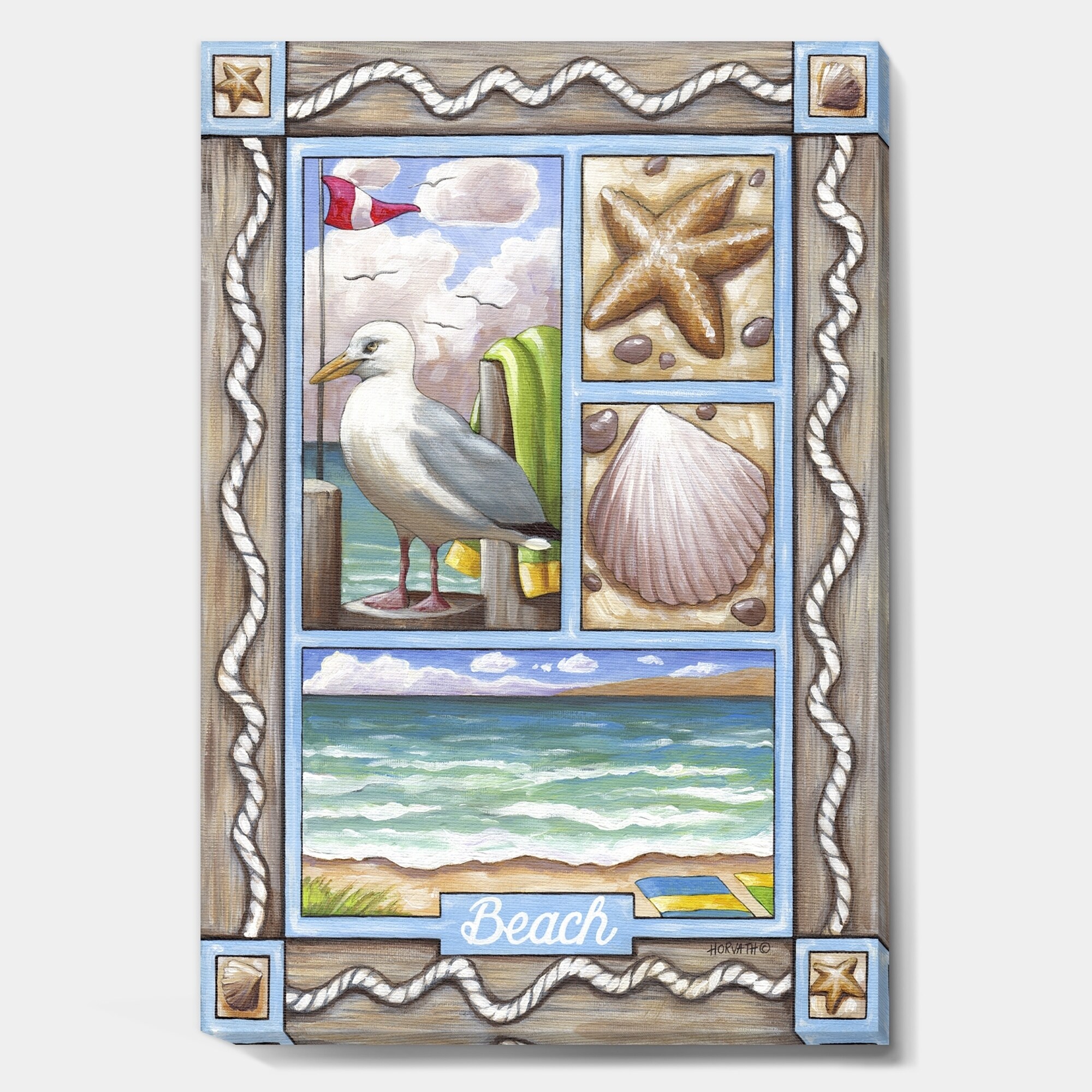 Shop Designart Beach Seagull Nautical Coastal Canvas Wall Art Overstock 27777048