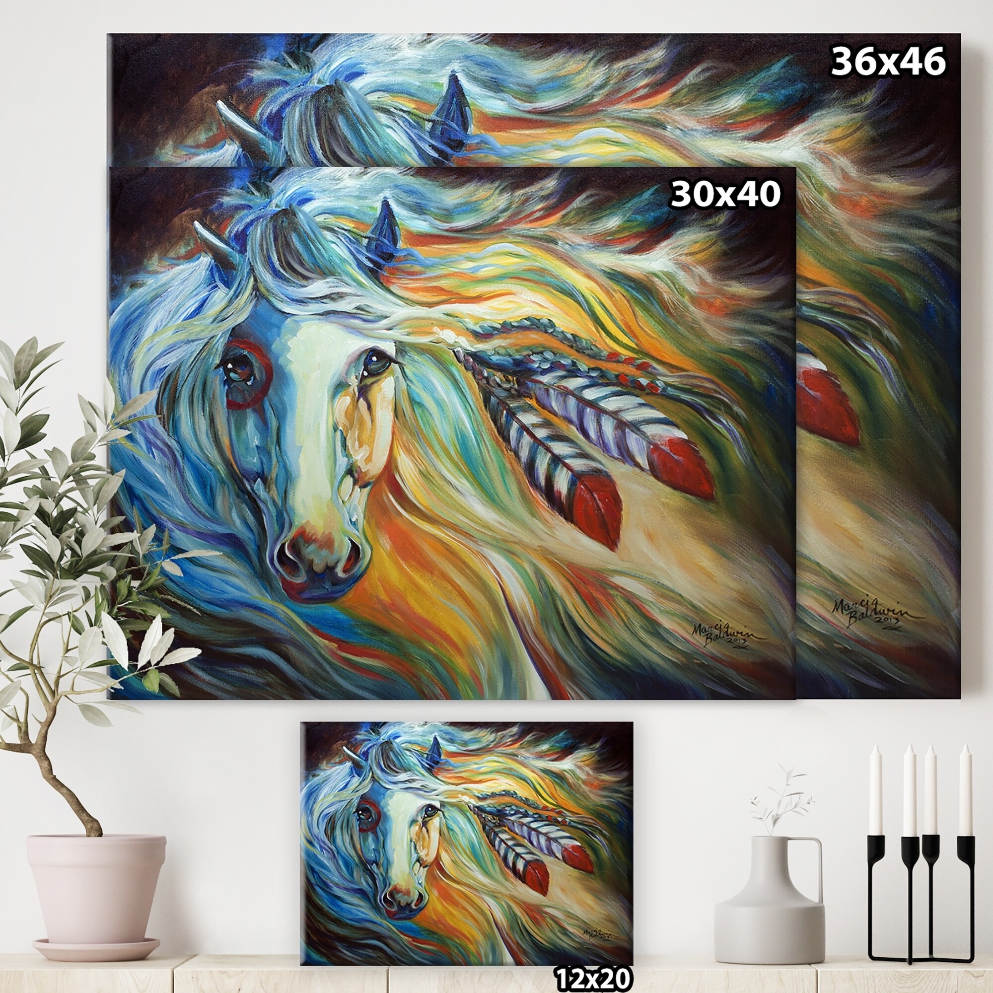 Shop Porch Den Breaking Dawn Indian War Horse Cottage Canvas