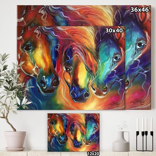 Shop Designart Color My World With Horses Cottage Canvas Artwork