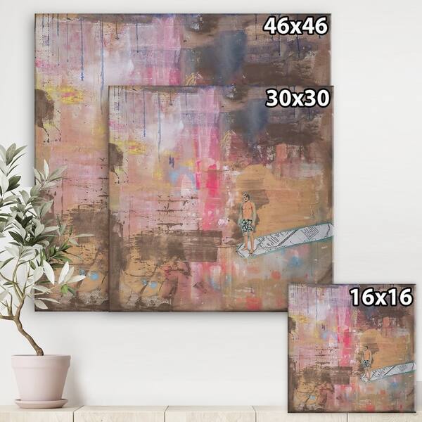 Shop Designart Surfing In Abstract Colors Nautical Coastal