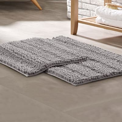 Modern Threads Chenille Noodle Bath Mat with Non-Slip Backing