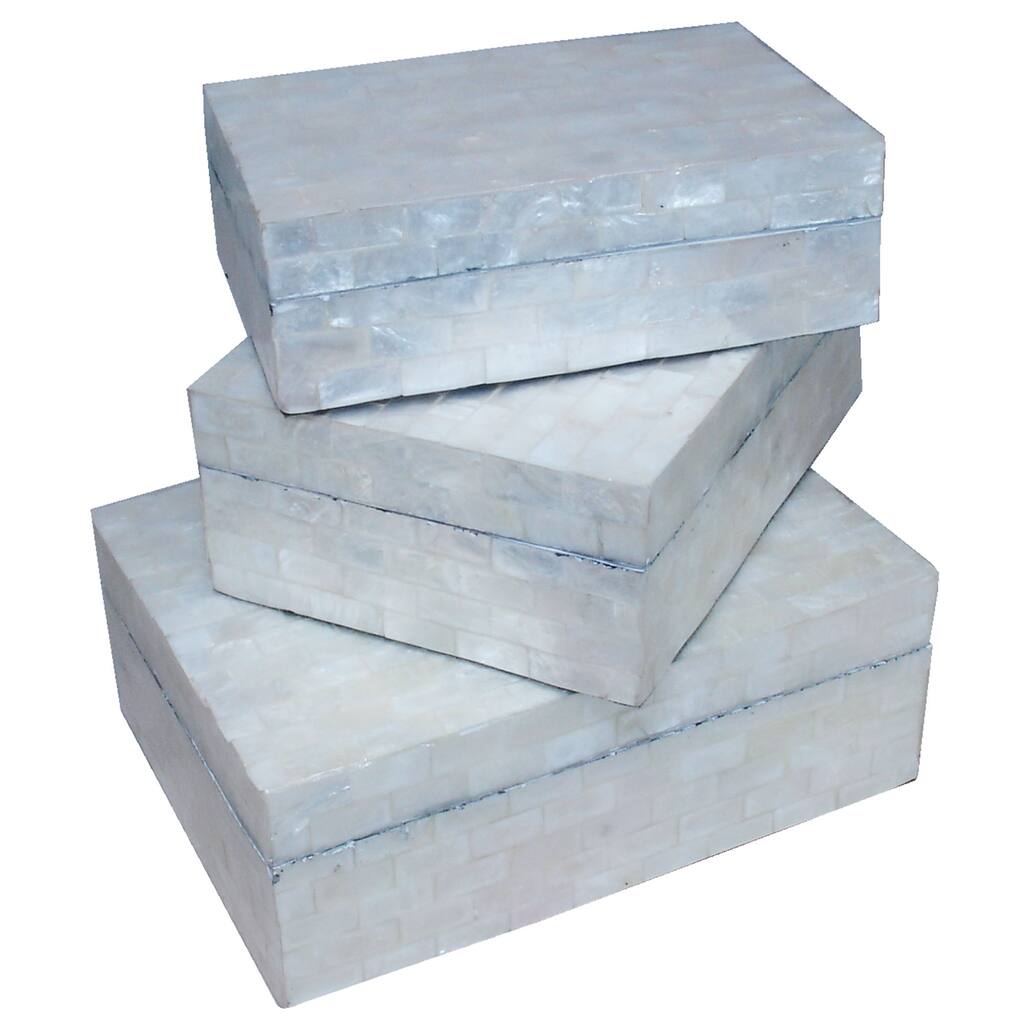 Capiz Oyster Shell Box Set of 3