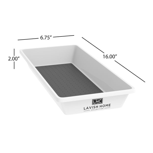 Storage Bin- Plastic Drawer Organizer Tray with Non-Slip Liner for Kitchen, Office or Vanity by Lavish Home