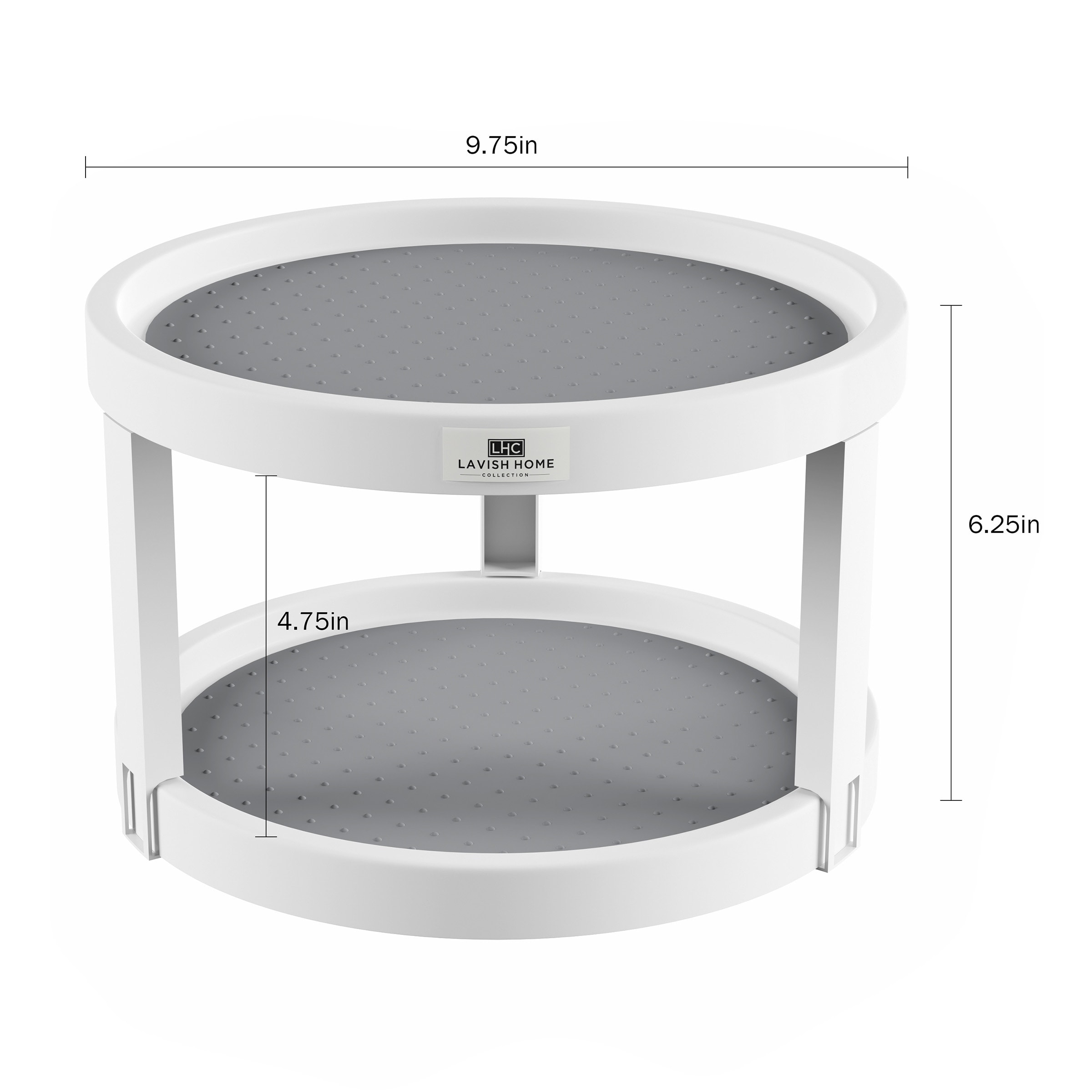 Lazy Susan- 9.75 Inch Diameter Plastic Round Turntable Kitchen, Pantry and  Vanity Organizer with Non-Skid Liner by Lavish Home Bed Bath  Beyond  27778715