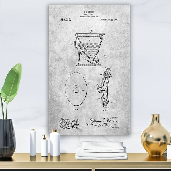 Shop Designart Siphoning Water Closet 1909 Patent Poster Vintage