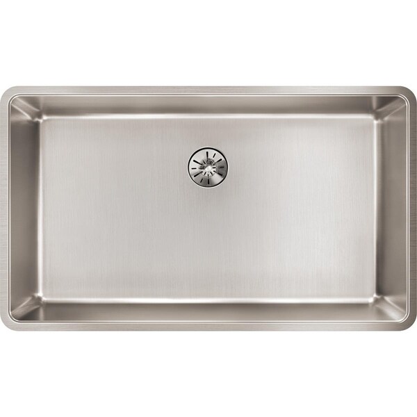 Elkay Lustertone Iconix Stainless Steel Single Bowl Undermount Sink With Perfect Drain
