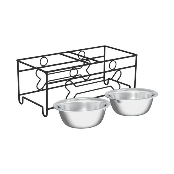 Shop Petmaker 40 Ounce Each 2 Bowl Stainless Steel Elevated
