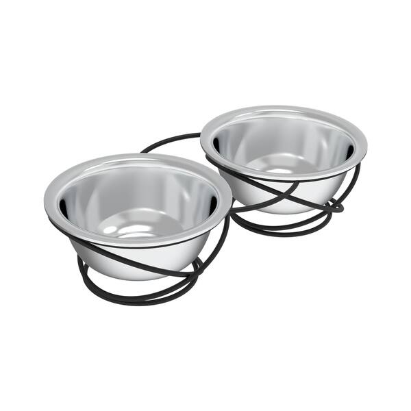 Shop Petmaker 40 Ounce Each 2 Bowl Stainless Steel Elevated