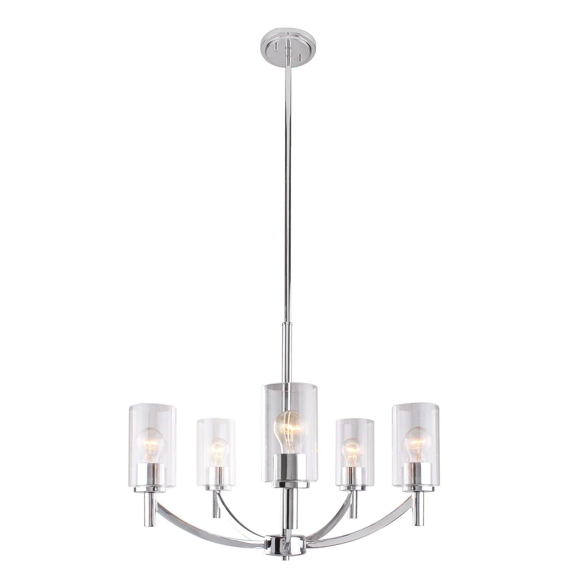 Eglo Devora 5-Light Chandelier with Chrome Finish and Clear Glass - Chandeliers For Bedrooms by Overstock.com
