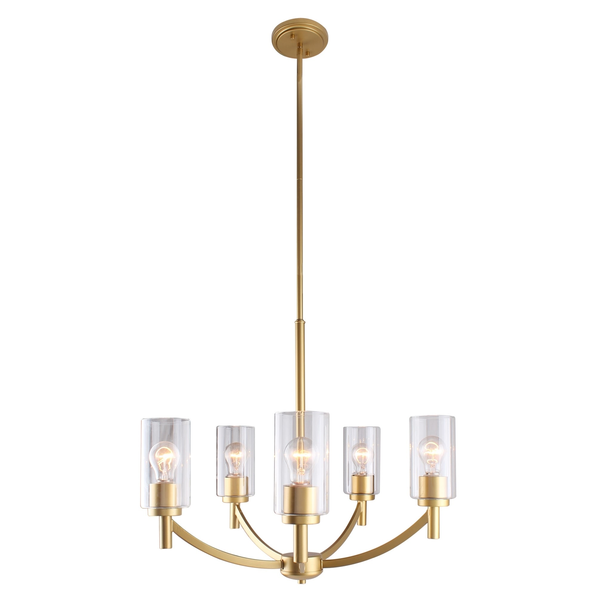 Eglo Devora 5-Light Chandelier with Antique Gold Finish and Clear Glass - Chandeliers For Bedrooms by Overstock.com
