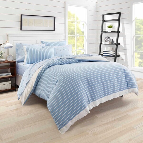 Poppy & Fritz Lexington Stripe Blue Duvet Cover Set. Opens flyout.
