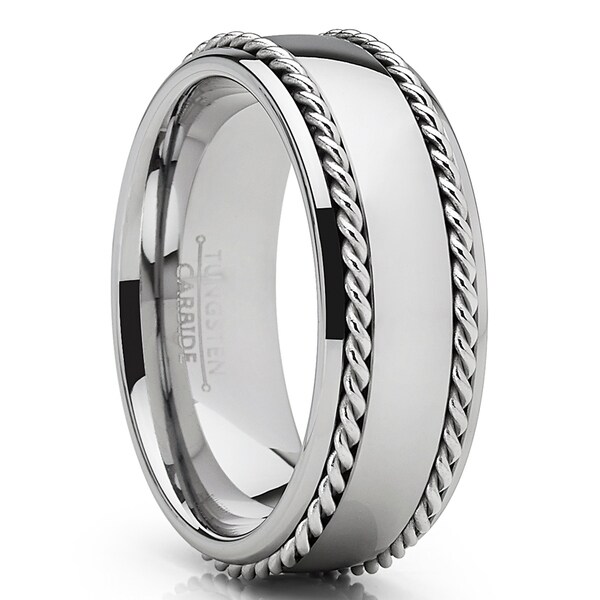 Shop Oliveti Tungsten Carbide Wedding Band Men's Ring with ...