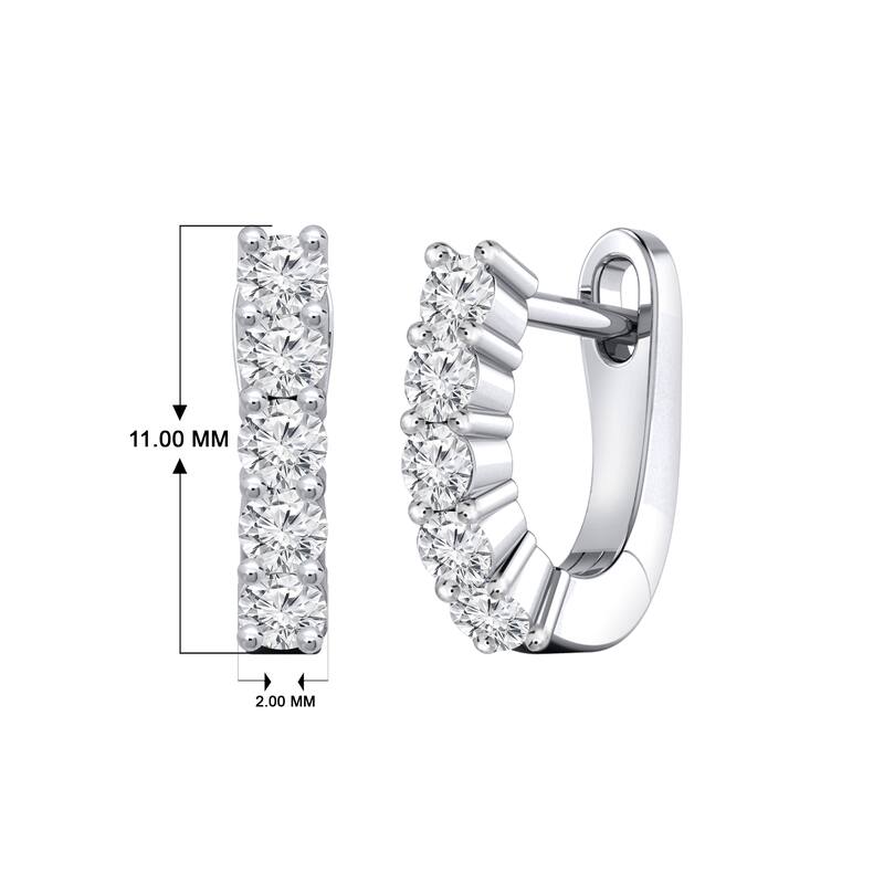 Auriya 1/2ctw Small Diamond Hoop Earrings 14K Gold - 0.43-inch (H-I, I1-I2)