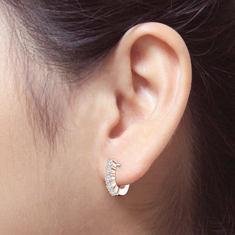 Auriya 1/2ctw Small Diamond Hoop Earrings 14K Gold - 0.43-inch (H-I, I1-I2)