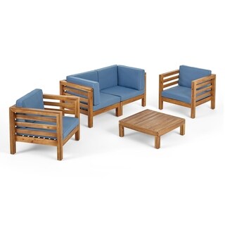 5-piece Acacia Wood Loveseat Set