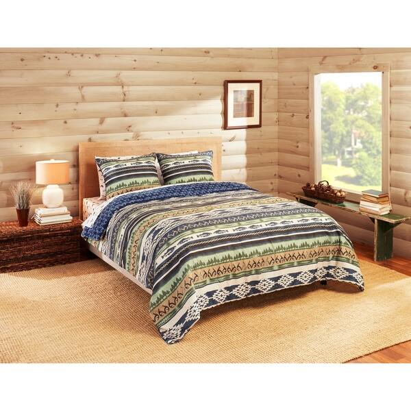 Shop Realtree Lakeland Strip Comforter Set Navy Free Shipping