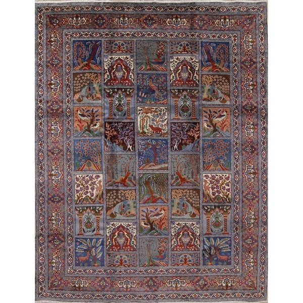Kashmar Garden Design Handmade Wool Persian Oriental Area Rug - 12'4" x 9'8"