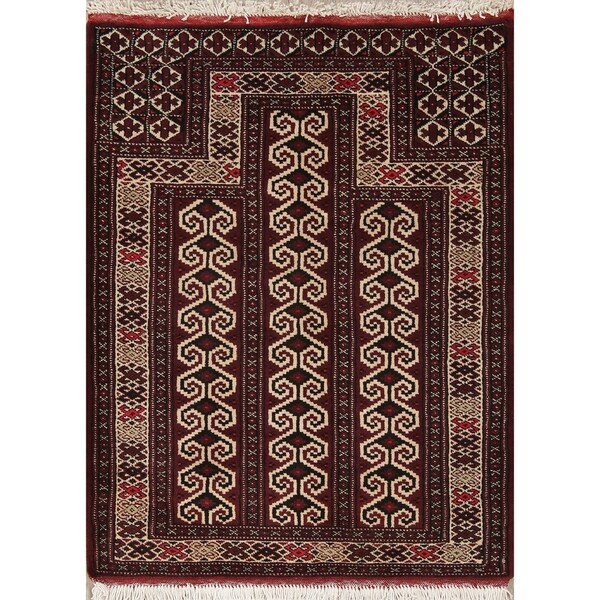 Balouch Geometric Handmade Wool Persian Oriental Area Rug - 3'8" x 2'9"