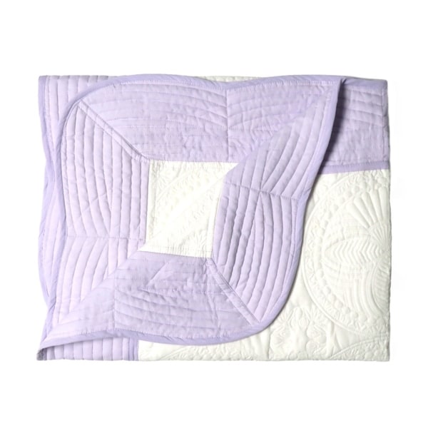 SATIN Handmade Baby COTTON CELLULAR BLANKET-,LILAC,BLUE,TURQUOISE 