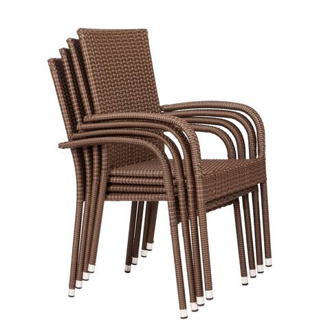 Morgan Outdoor Wicker Chair 4-Pack - N/A