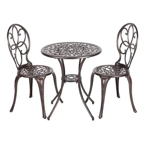 Antique Bronze Cast Aluminum 3pc. Bistro Set