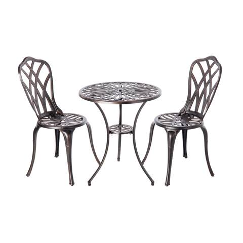 Theon Antique Bronze 3pc Bistro Set - N/A