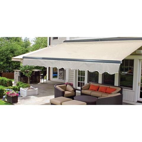 Awnings Gazebos Pergolas Online At Our Best Patio Aleko Sunshade Half Cette Retractable Patio Awning 13x10 Ft Ivory