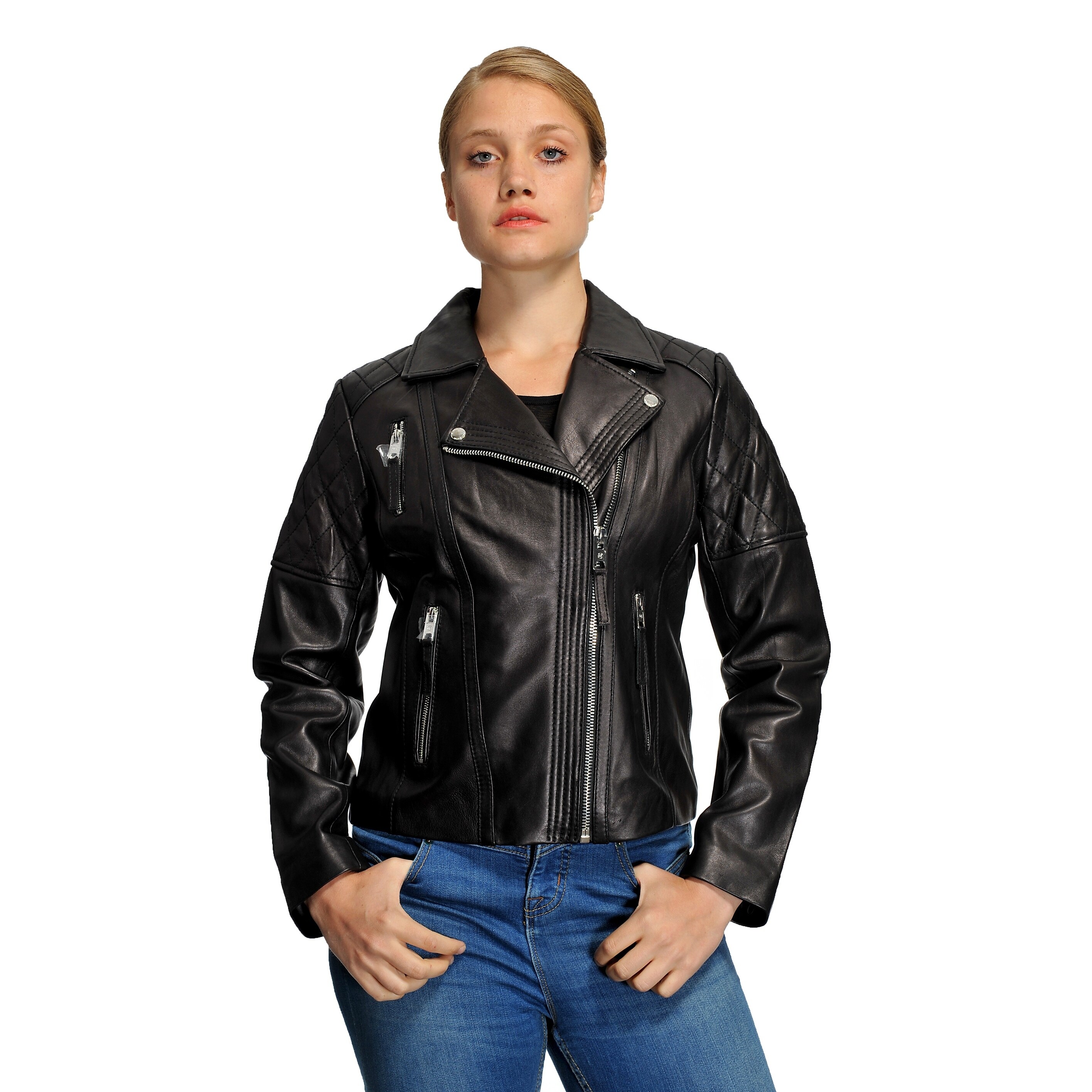 michael kors quilted leather moto jacket