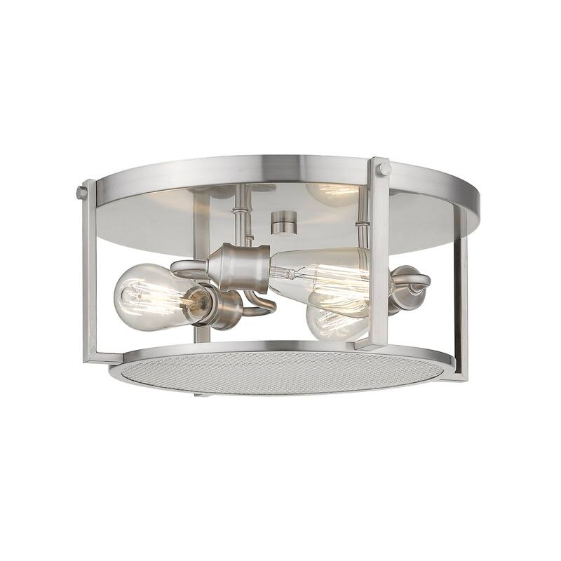 Halycon 3 Light Flush Mount in Brushed Nickel - Silver