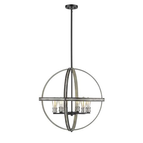 Kirkland 6 Light Pendant in Ashen Barnboard