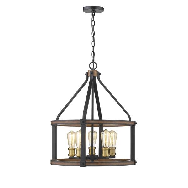 slide 2 of 2, Kirkland 5 Light Pendant in Rustic Mahogany