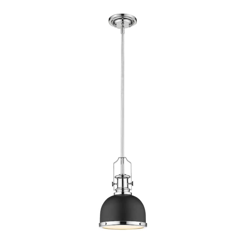 Melange 1 Light Mini Pendant in Matte Black + Chrome