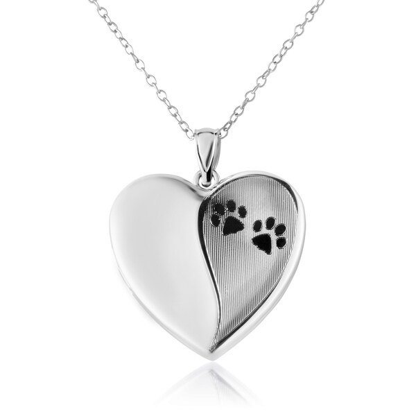 paw print locket necklace