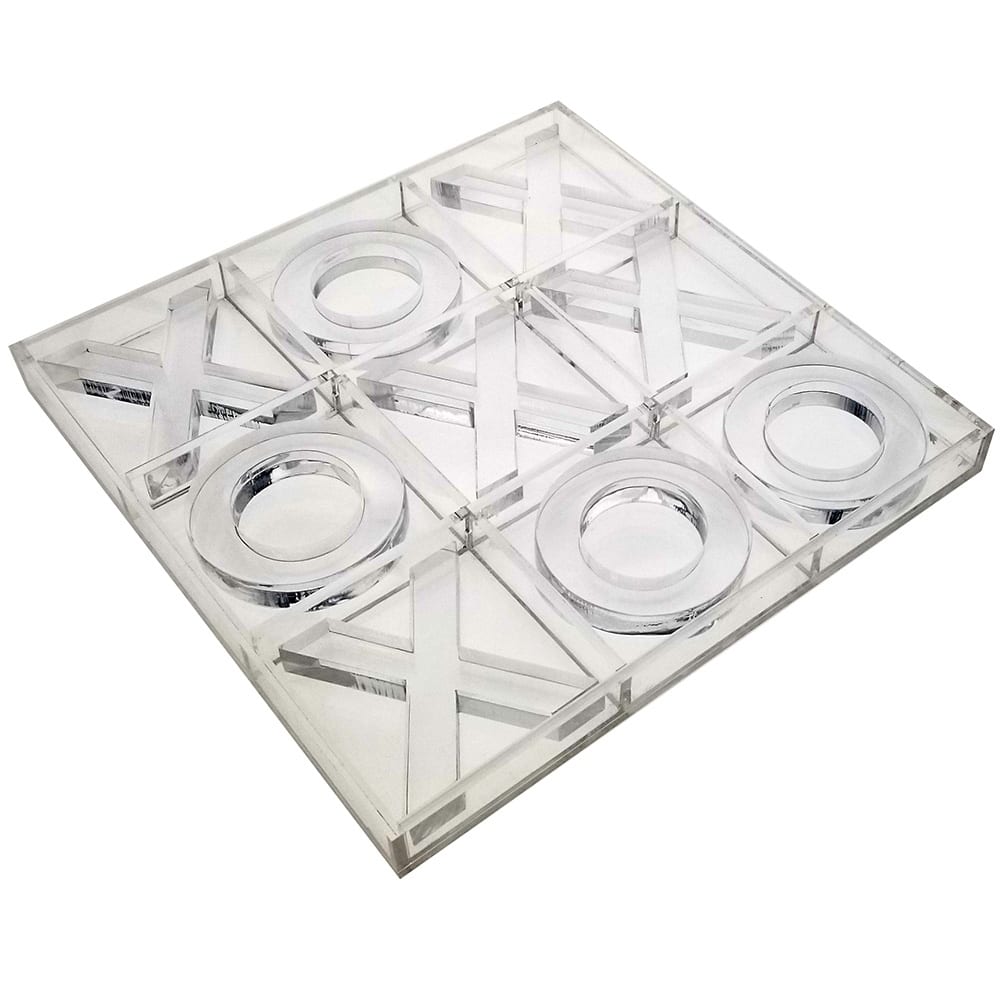 OnDisplay Luxe Acrylic Tic Tac Toe Set, Clear